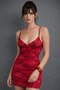 Women's Red Strappy Floral Mini Dress Be256