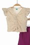 Girl's Summer Outfit for Ages 6-7-8-9-10, Floral Printed Stylish Holiday Set with Wrinkled Trousers - 6