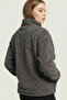 Women's Plush Full Zipper Pocket Sherpa Lamb Fabric Oversize Plush Fleece Sweatshirt - 2