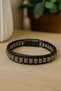 Genuine Black Leather Men's Bracelet with Hematite Stone |   Modern and Stylish Design with Magnetic Metal Buckle - 2