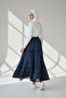 Women's Elastic Waist Folded Gypsy Skirt - 5
