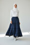 Women's Elastic Waist Folded Gypsy Skirt - 2