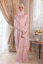 Women's Zip-Up One-Piece Leaf Embroidered Prayer Dress