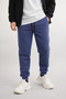 Men's Comfortable Fit Sweatpants Cotton Fleece-Lined Fabric Ribbed Waist Leg 3 Pockets Indigo