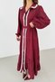 Women's Burgundy Lace Detailed Maxi Shirt Dress - 7