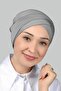 Four-Band Cross Exterior Clipboard Ready Turban Jersey - Gray - 4