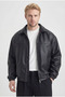 Oversize Men's Black Vintage Leather Jacket - 2