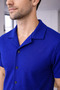 Men's Short Sleeve Polo Neck Buttoned Shirt Slim Fit Casual Knitwear Top - 5