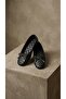 Women's Black Bowknot Knitted Patterned Mary Jane Ballerina Shoes 1cm Byndbtg01 - 7