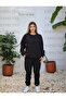 Women's Black 3 Thread Raised Tracksuit Set - 5