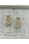 Steel Zircon Stone Baguette Earrings - 4