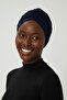Navy Blue Ready-made Hijab Hijab Outdoor and Pool Cap with Cross Hooks - 2