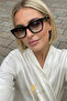 Urıs Unisex Black Square Frame Smoked Glass Sunglasses