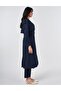 Apolet Detailed Trench Coat Dark Navy Blue - 5