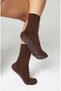 Bamboo Non-Slip Sole Silicone Print Umrah Tawaf Umrah Pregnant Yoga Brown Non-Elastic Socks 3-Piece - 2