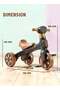 Baby Tricycle for Kids Balance bike with Dual mode trikes with music 3- Eva wheel (Brown) - 3