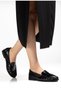 Women's Black Patent Leather Moccasin Casual Loafer Low-Sole Shoes - 3