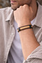 Golden Axis – Black & Gold Tone Modern Men's Bracelet-1382