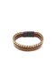 Imperial Gold Tan Genuine Leather Men's Bracelet – Gold Weave Detail-1369 - 2