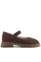 Natural Genuine Leather Brown Girls' Ballerina Shoes - 3