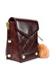 Women Burgundy Faux Leather Mini Sling Bag - 2