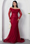 Strapless Neckline Long Sleeve Lace Dress Ecr5790 - 6