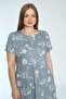 Women's Plus Size Cotton Viscose Fabric Dress / Gray 7666 - 6