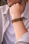 Royal Navy – Genuine Leather Men's Bracelet with Gold Knitted Detail-1371