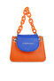 Women Orange Round Flap Mini Statement Bag - 4