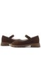 Natural Genuine Leather Brown Girls' Ballerina Shoes - 8