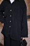 Black Single Pocket Stoned Casual Shirt - 4