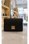 Black Patterned Shoulder Bag with Gold Detail E18 B12 - 2