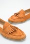 Women's Tan Tasseled Suede Loafer Daily Comfortable Sole Stylish Casual Shoes - 2