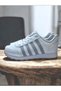 Women's White Silver Sports Shoes Lightweight Flexible Comfortable Non-Slip Sole Walking Shoes - 7