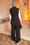 Black Double Pocket Belted Vest and Trousers Set - 5