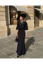 Imported Crepe Fabric Zippered Lined Upper Lace Detail Ribbon Detail Special Design Maxi Dress - 4