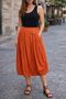 Women's New Season Buttoned % Cotton Fabric Skirt