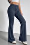 Women's Cotton High-Waist Ultra Stretchy Tie-String Wide Flared Sweatpants - 2