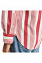 Men's Red Relaxed Fit Buttoned Collar Striped Shirt - 5