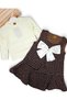 Girl's Festive Plaid Dress with Gilet and Badge for Ages 3-4-5-6-7, Stylish Dress - 7