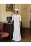 Imported Crepe Fabric Zippered Lined Upper Lace Detail Ribbon Detail Special Design Maxi Dress - 3