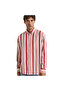 Men's Red Relaxed Fit Buttoned Collar Striped Shirt