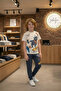 Boy's Tracksuit Set Skateboard Dinosaur Printed 2 Yarn Cotton Casual Set Anthracite - 4