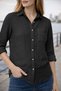 Women's Long Sleeve Shirt Muslin Fabric with Pockets 100% Cotton Textured Fabric Summer Wear - 2