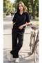 Black Basic Straight Leg Comfortable Cut Women's Sweatpants - 2