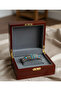 Silver Color Blue Bead Embroidered Steel Handcuff Bracelet
