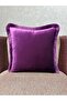 Exclusive Imported Atlas Purple Color Tasseled Cushion Cover 43X43 cm - 2
