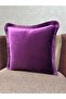 Exclusive Imported Atlas Purple Color Tasseled Cushion Cover 43X43 cm - 4