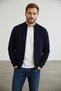 Interview Zippered Half Turtleneck Rayon Navy Blue Knitwear Cardigan with Pockets - 2