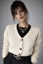 Women's Ecru Knitwear Short Cardigan Be378 - 2